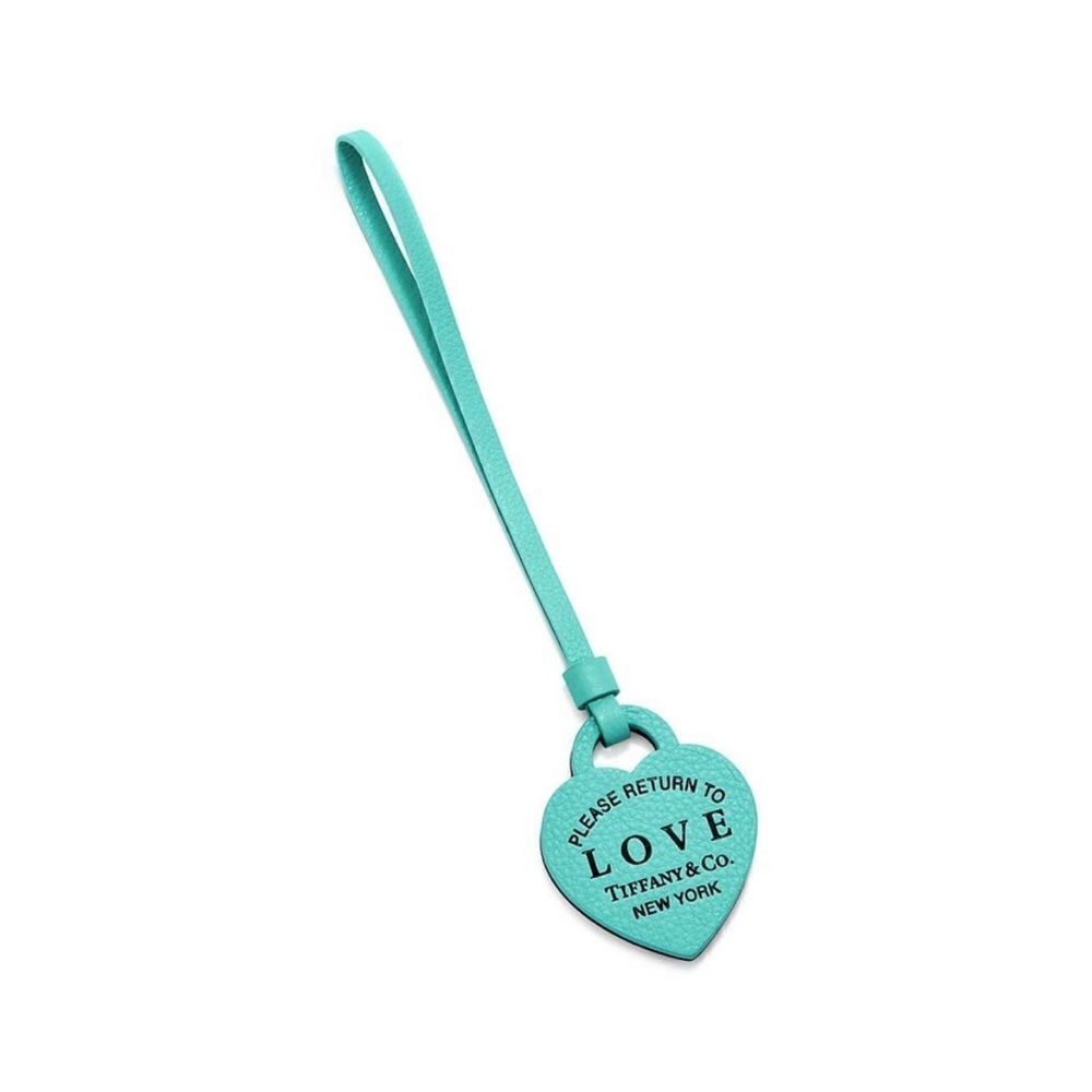 Tiffany & Co. Leather Bag Purse Charm - Heart - NEW